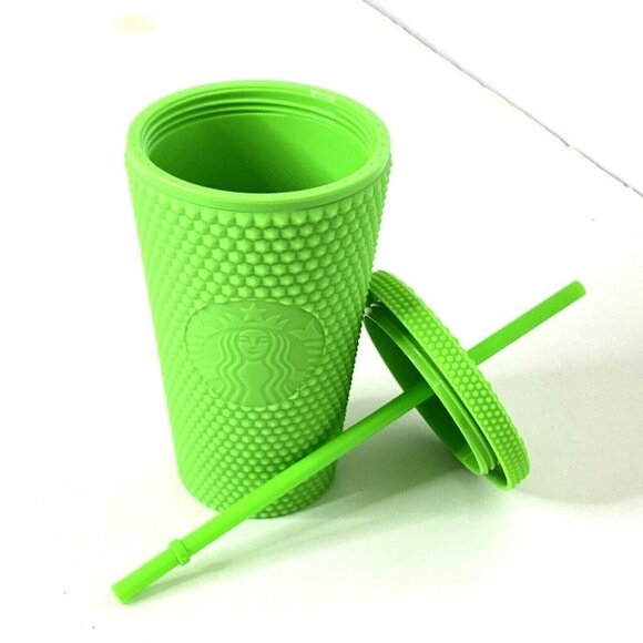 Starbucks Neon Green Tumbler Fall 2021 Grande 16 oz Studded Cold Cup NEW - Picture 4 of 6